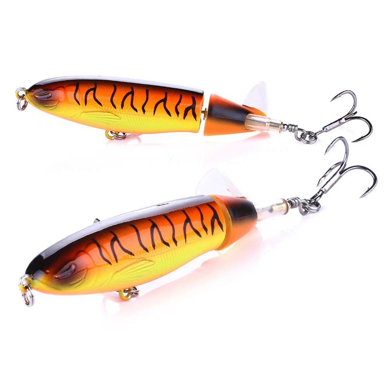 HENGJIA Fishing Lure for Bass, Whopper Lure Plopper Lures Kit for Bass Trout, Topwater Lures with Floating Rotating Tail for Freshwater Saltwater - Image 4